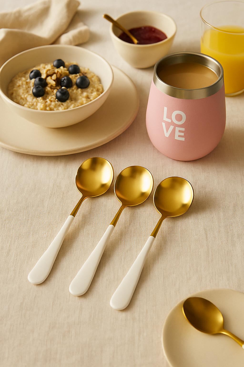 Glam Four-Piece Dessert Spoon Set