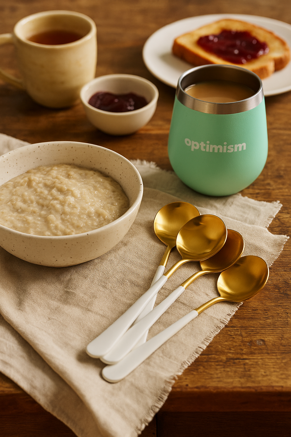 Glam Four-Piece Dessert Spoon Set