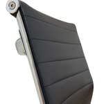 Load image into Gallery viewer, Side Profile of Black Upholstered Mid-Century Office Chair
