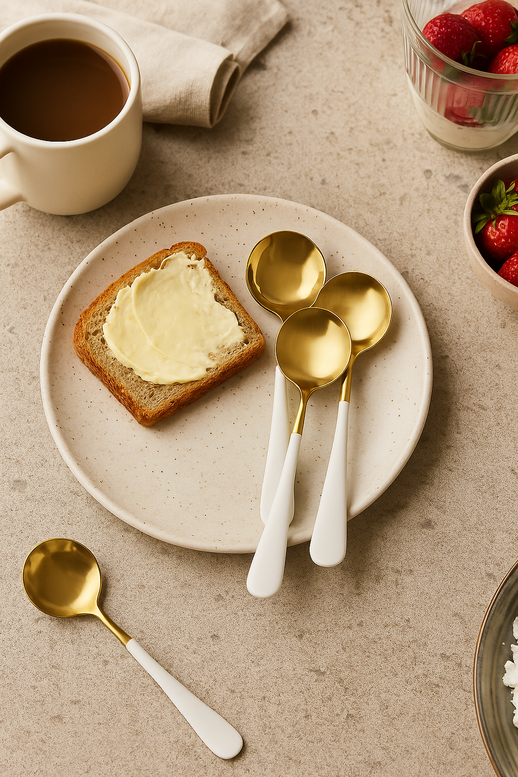 Glam Four-Piece Dessert Spoon Set