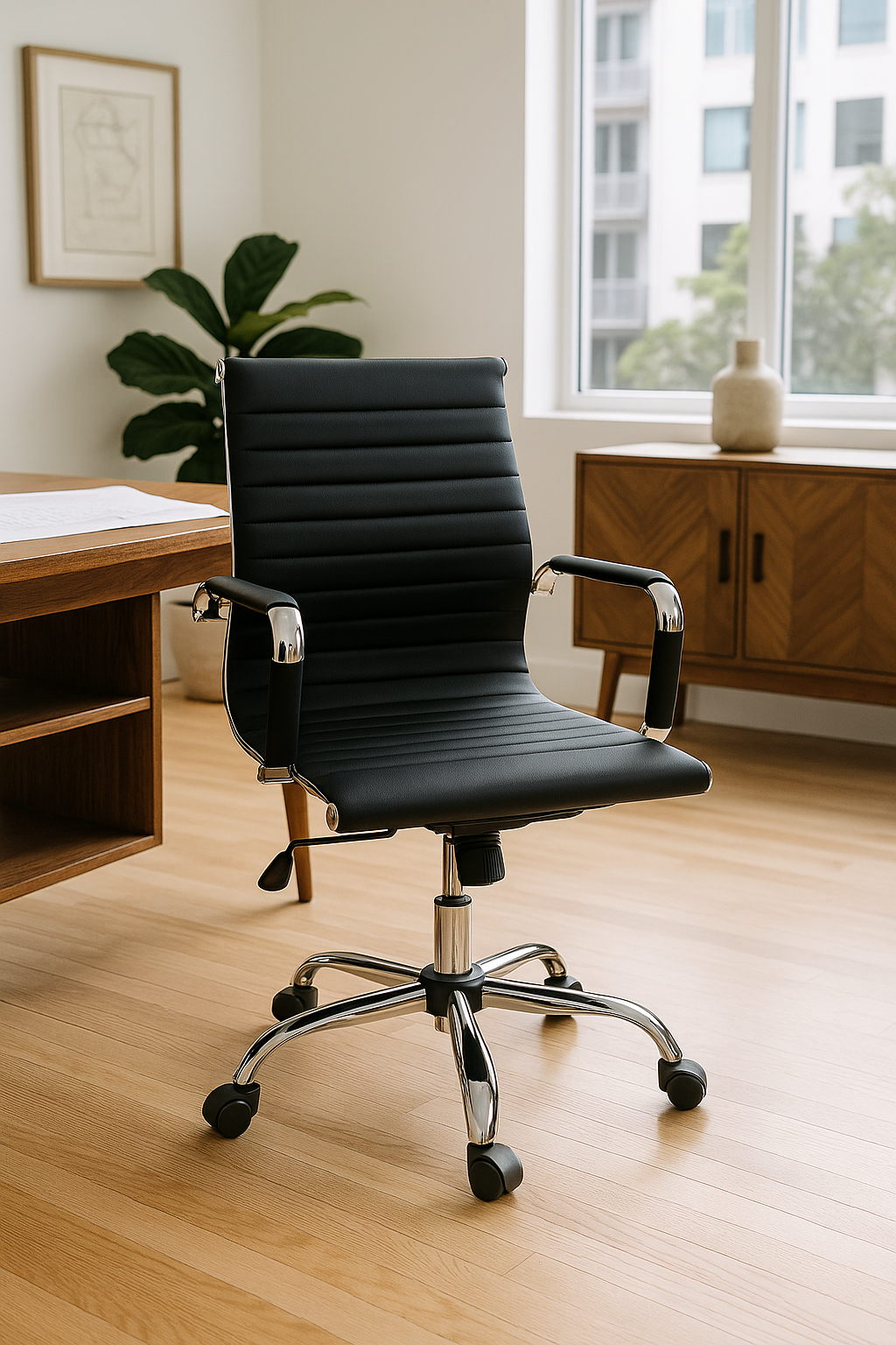 Mid-Century Modern Office Chair – Ergonomic & Stylish