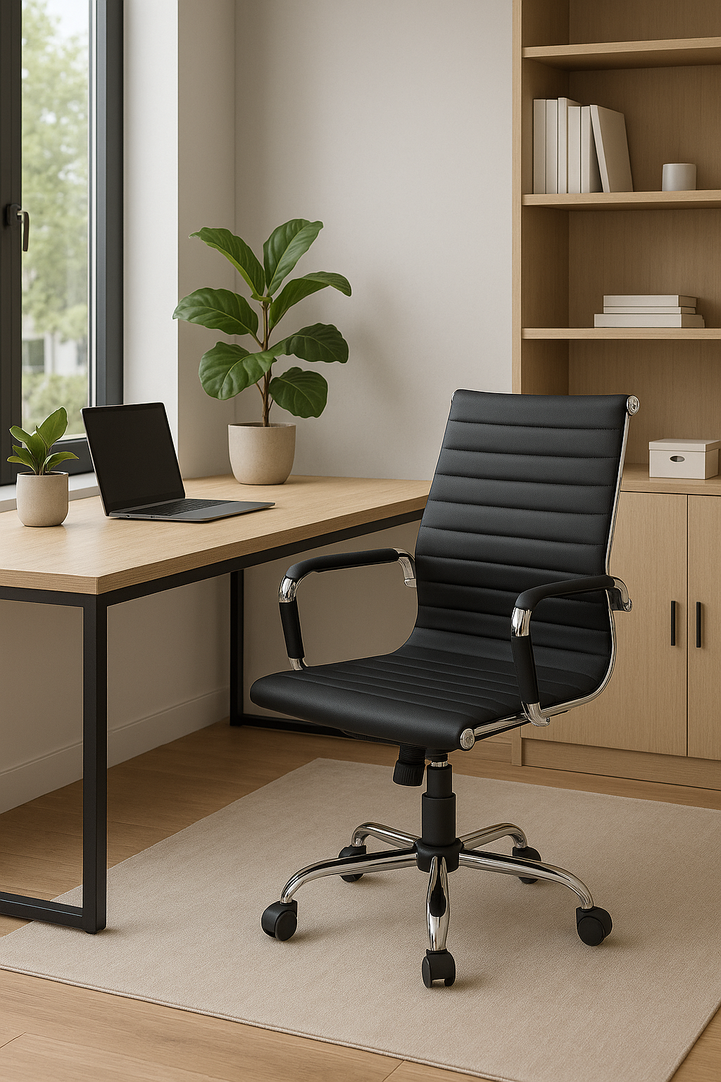 Mid-Century Modern Office Chair – Ergonomic & Stylish