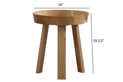 Close-Up of Natural Wood Tabletop and Tapered Table Leg