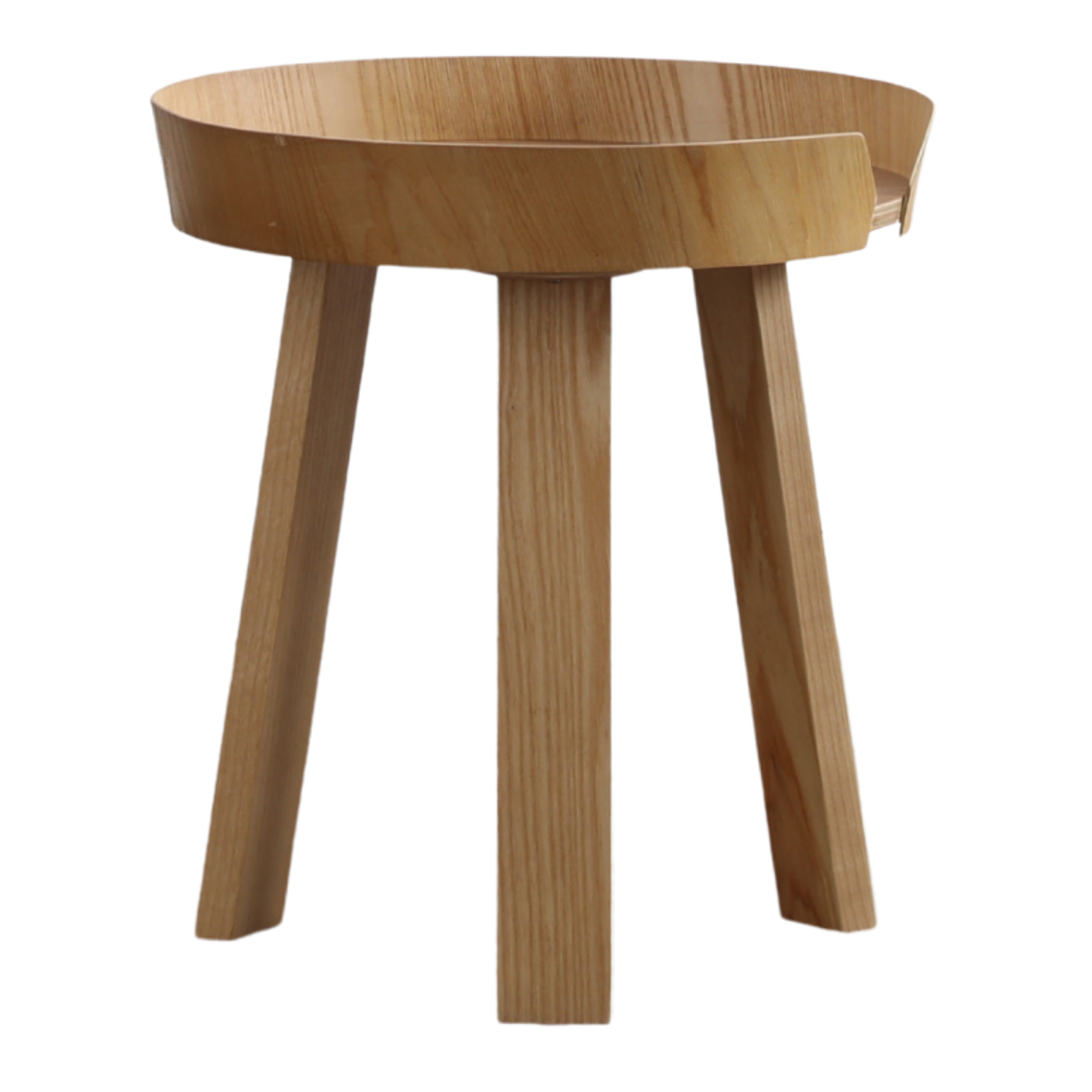 Modern Round Wood Table with Four Tapered Legs