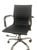 Cargar imagen en el visor de la galería, Ergo black office chair, medium, chrome base
