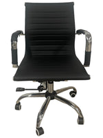 Cargar imagen en el visor de la galería, Ergo black office chair, medium, chrome base
