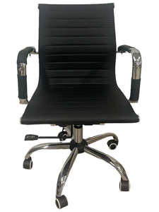 Ergo black office chair, medium, chrome base