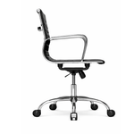 Load image into Gallery viewer, Black Mid-Century Modern Office Chair with Chrome Base

