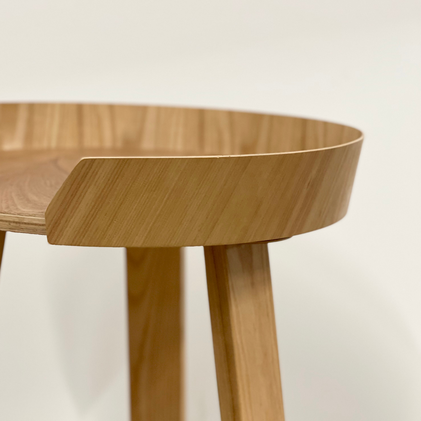 Close-Up of Round Wooden Tabletop with Natural Wood Grain