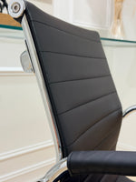 Load image into Gallery viewer, modern black office chair with chrome base
