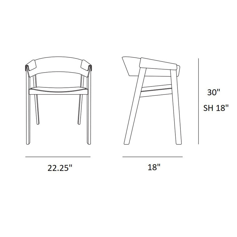 Wooden Mid-Century Solid Wood legs Dining Chair