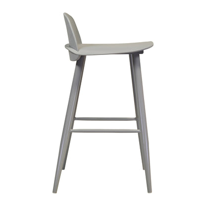 Side View of Modern Counter Stool with Slim Metal Legs