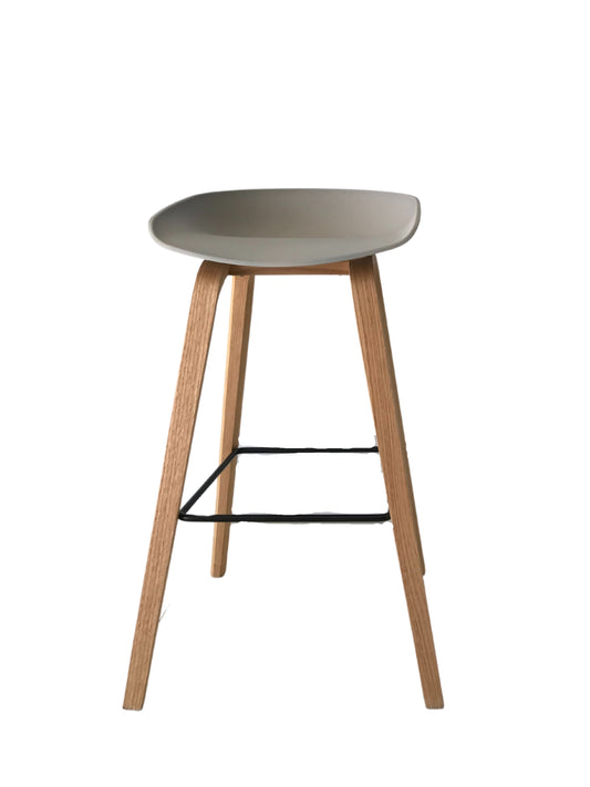 Nordic counter stool set of 2 grey seat natural wood legs kitchen island